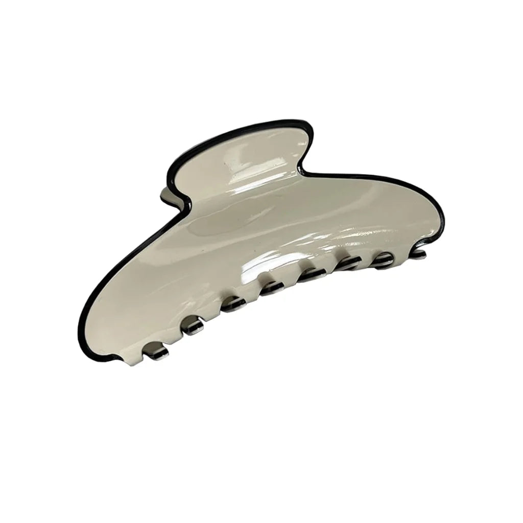 White 4.1-Inch Acrylic Claw Hair Clip for Adults