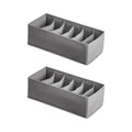 2-Pack Gray Fabric  Drawer Organizer Dividers with 6 Compartments