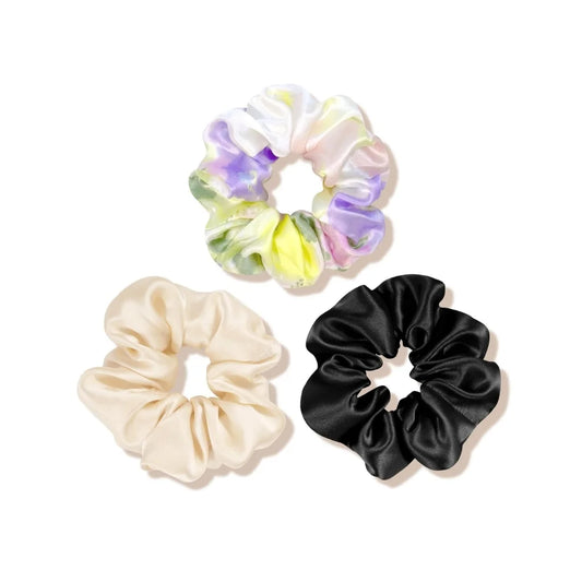 3-Pack Mulberry Silk Scrunchies for Women and Girls