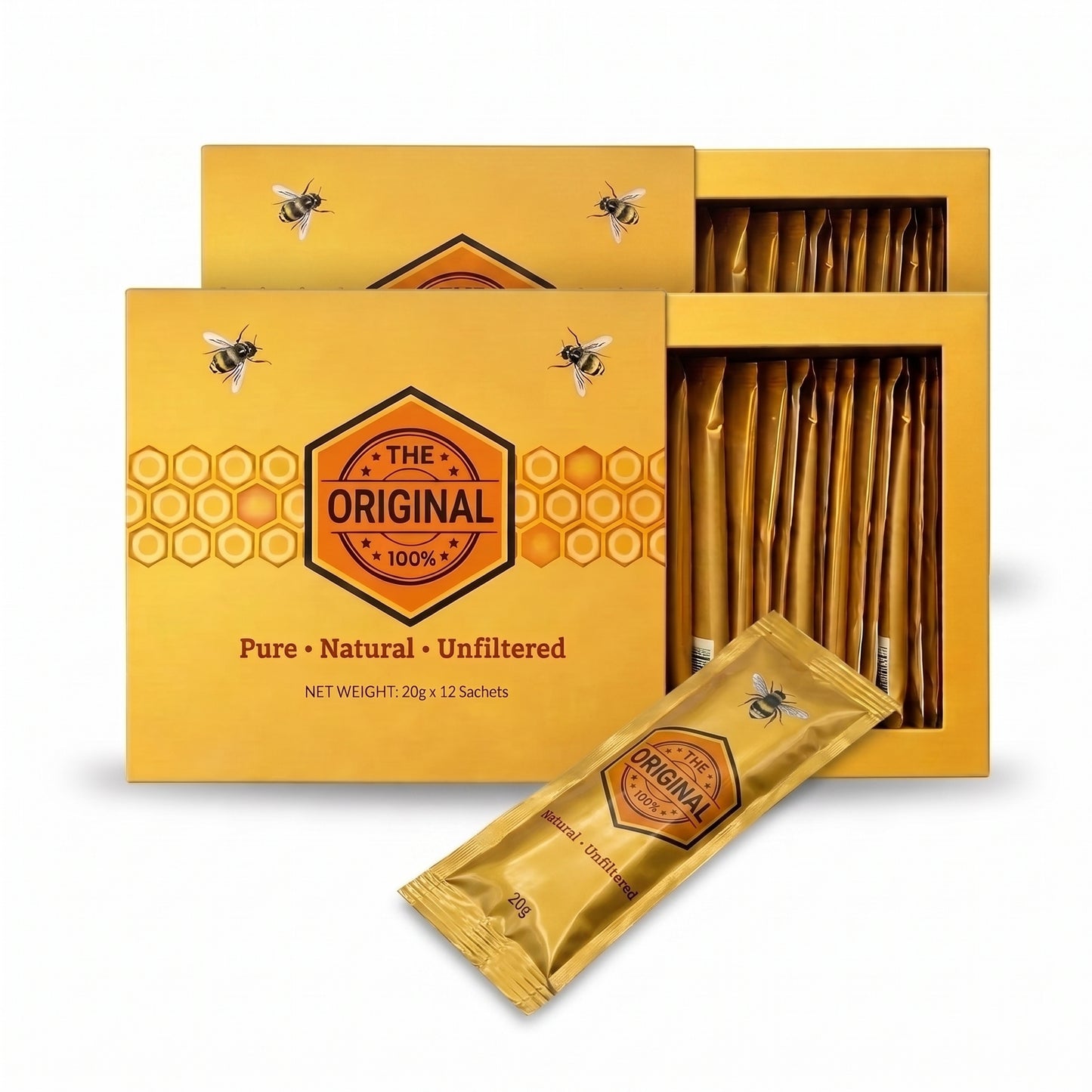 2x Original Premium Honey - 12 Packs x 20 Grams
